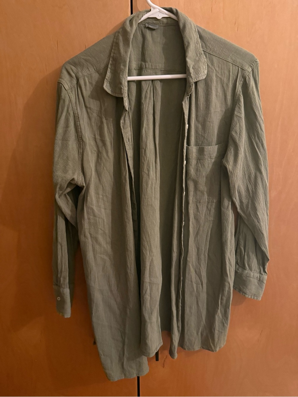 aerie Olive Green Lightweight Button-Down Shirt